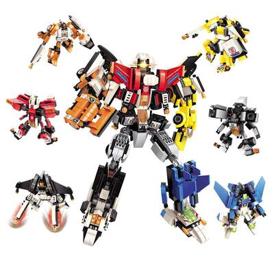 变形拼装积木益智7-8战神机甲