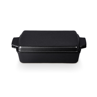 厨师专用铸铁无涂层不粘平底煎锅牛排烤肉饭店用烤鱼长方形锅铁盖