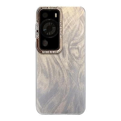 惜创 电镀羽纱纹适用华为p60pro手机壳p60唯美时尚p50女款高级感p40简约prO创意羽纱p6o全包防摔p60p新款外壳