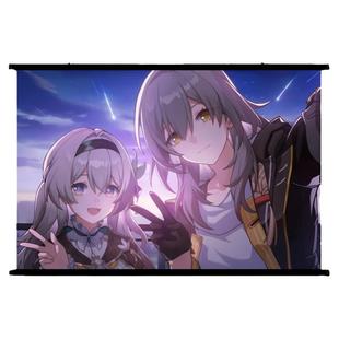 崩坏:星穹铁道 流萤/知更鸟/花火/飞霄动漫卷轴挂画布画海报周边