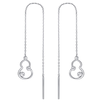 潮宏基铂雅葫芦铂金耳线