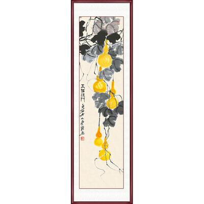 齐白石五福临门新中式玄关