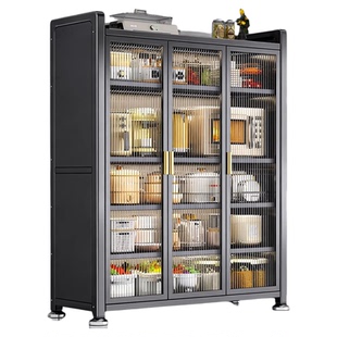 阳台储物柜钢制落地收纳柜大容量防晒置物柜靠墙一体家用铁皮柜子