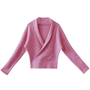 【7折出清】针织上衣短款女2025新款套头针织衫显瘦纯色毛衣女春