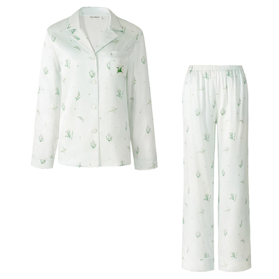 铃兰真丝睡衣套装桑蚕丝家居服