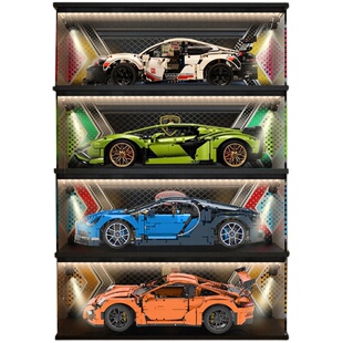 防尘展示柜乐高42115 42083 42096兰博基尼布加迪保时捷911多层柜