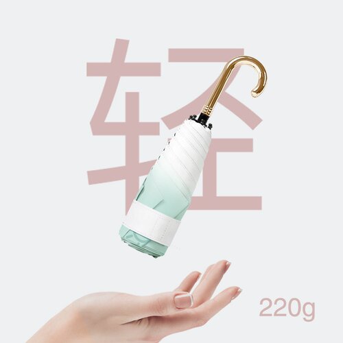 2024新款五折小弯钩防晒伞黑胶女士防紫外线遮阳伞迷你伞
