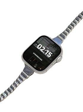 适用iWatch超细方块竹节金属表带