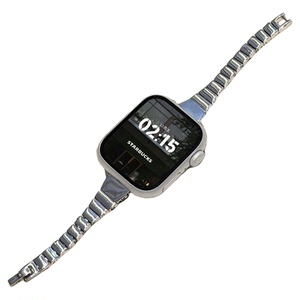 适用iWatch超细方块竹节金属表带