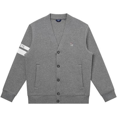 Hazzys哈吉斯撞色条纹秋季男装休闲简约外套保暖开衫通勤卫衣上衣