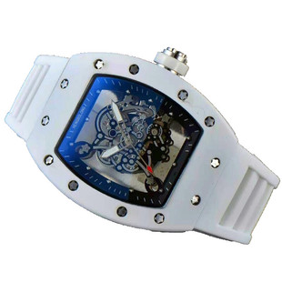 米勒时尚公牛镂空机械骷髅头潮表男表个性硅胶带学生休闲男士手表