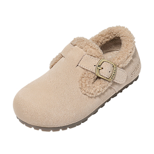 星期六童鞋毛毛鞋保暖软底勃肯鞋女童2025冬季新款加厚加绒棉鞋