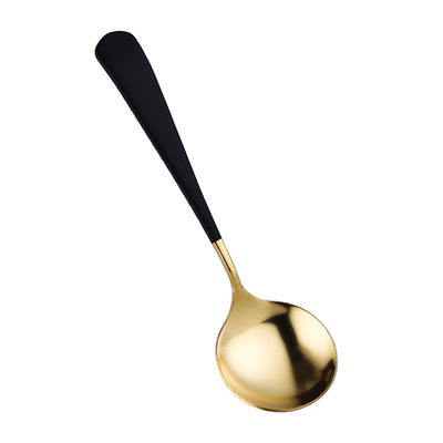 韩式304不锈钢勺子餐厅圆头调羹