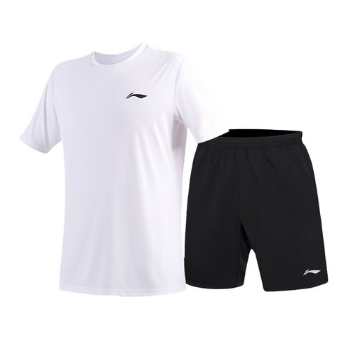 李宁运动套装男夏季速干衣跑步健身篮球t恤短袖羽毛球服中考体育
