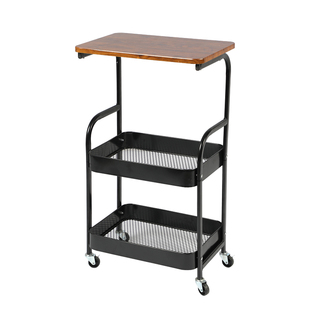 2025新款可移动铁艺花架客厅阳台中古风小推车墙角多层植物置物架