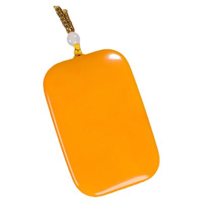 新疆玉无字牌吊坠黄龙玉平安无事牌玉挂件黄玉玉佩项链玉坠可刻字