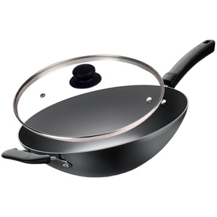 SUPOR/苏泊尔炒锅家用无涂层圆底炒菜锅燃气灶适用不生锈精铁炒锅