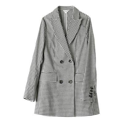 夏季新品格纹西服外套