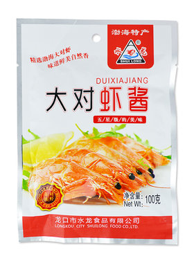 海捕对虾11袋装水龙大对虾酱 山东烟台龙口即食对虾酱100克袋装