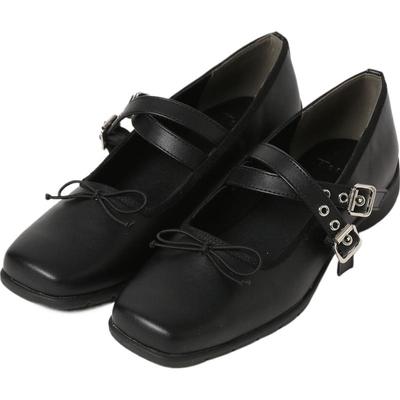 Heatherich单鞋女2025年新款日系方头浅口平跟芭蕾鞋290322