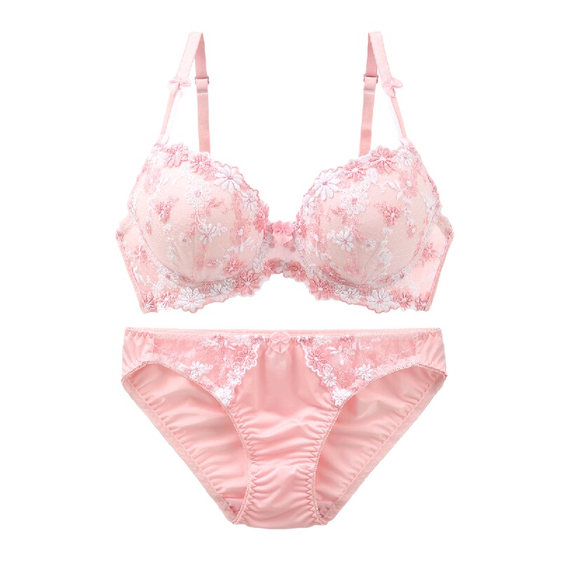 文胸套装诗萝涵朵聚拢可爱刺绣