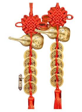 青龙白虎纯葫芦五帝钱门对门挂件