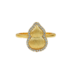 《古法点钻福禄小葫芦》新中式925银拉丝戒指女气质百搭小众