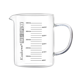 高硼硅玻璃量杯带刻度有手柄耐高温厨房用食品级大容量过滤杯烧杯