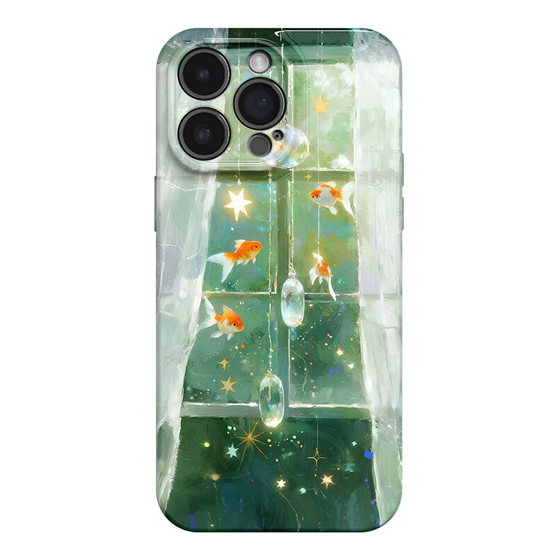 星窗鱼游油画风全包软壳多机型