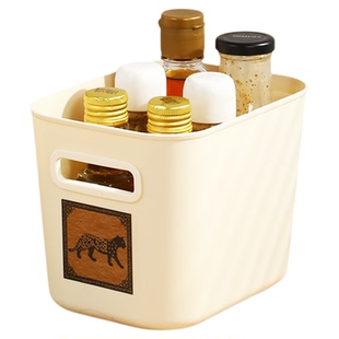 中古风置物收纳盒长方形高窄加厚款厨房杂物调料罐整理夹缝收纳筐