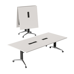 对折会议桌可移动折叠会议桌开会长条桌培训桌拼接带轮子