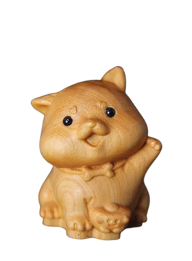 崖柏木雕Q版十二生肖全套工艺品摆件家居装饰品吉祥物随身立体雕