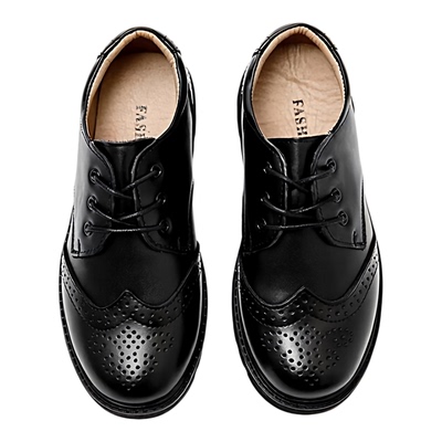 男童皮鞋春秋款黑色学生英伦单鞋