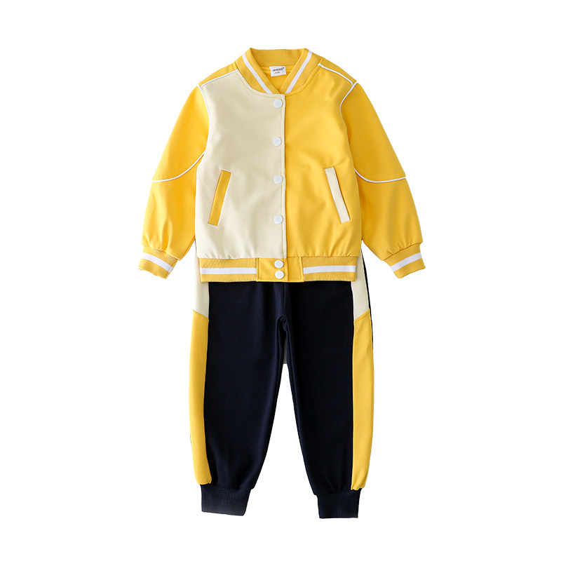 幼儿园园服春夏装纯棉班服套装小学生运动会黄色夏季校服三四件套