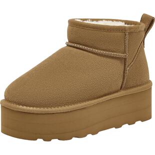 【小绒毯】百思图2025冬新款保暖雪地靴毛毛鞋棉鞋女短靴N8095DD5