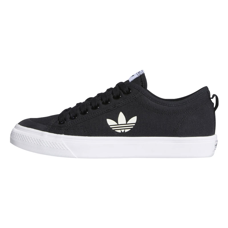 Adidas三叶草学院黑白低帮帆布鞋