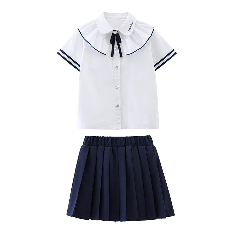 幼儿园园服夏装儿童毕业照班服小学生校服套装英伦风六一演出服装