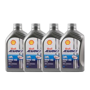 壳牌爱德王子U能量劲擎摩托车全合成机油SN 10W-40进口发动机1L*4