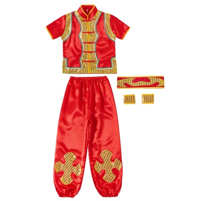 儿童练功武术表演服中国风男女