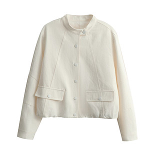 韩系立领短外套女春装2026新款独特超好看小个子减龄休闲百搭夹克