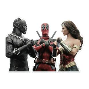 TLP反光车贴 复联X-Force死侍黑豹神奇女侠双臂交叉梗防水遮盖贴