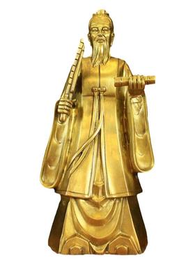 黄铜保平安中式客厅摆件姜太公