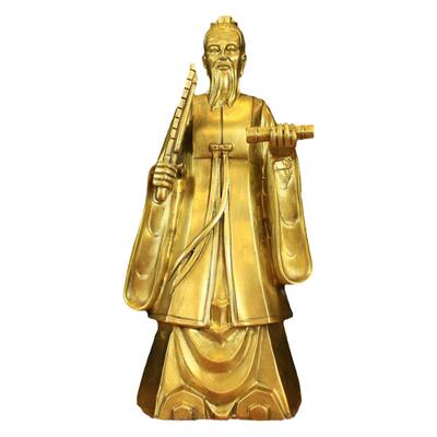 黄铜保平安中式客厅摆件姜太公