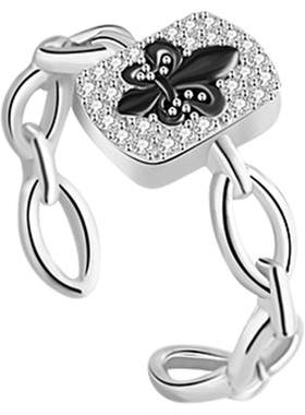 雅影鸢尾花925纯银戒指女小众