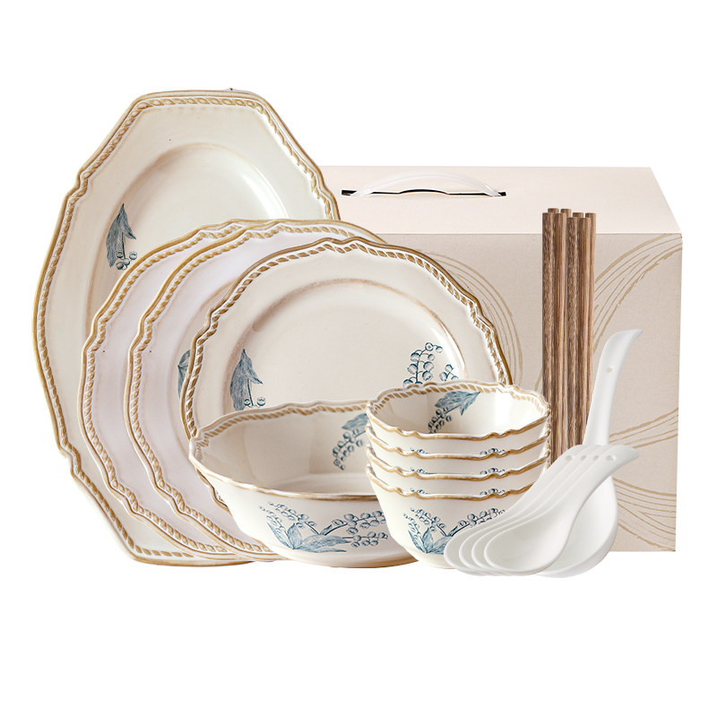 川岛屋法式餐具套装家用碗筷碗盘高颜值碗具碗碟新婚乔迁新居礼物