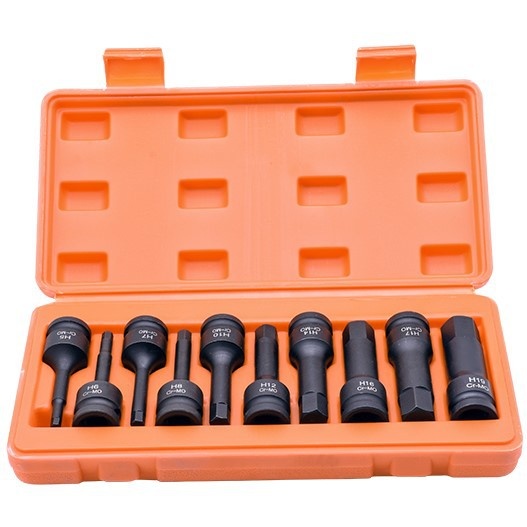 1/2旋具套筒10PCS风炮内六角套筒梅花气动旋具套筒H M T系列10件