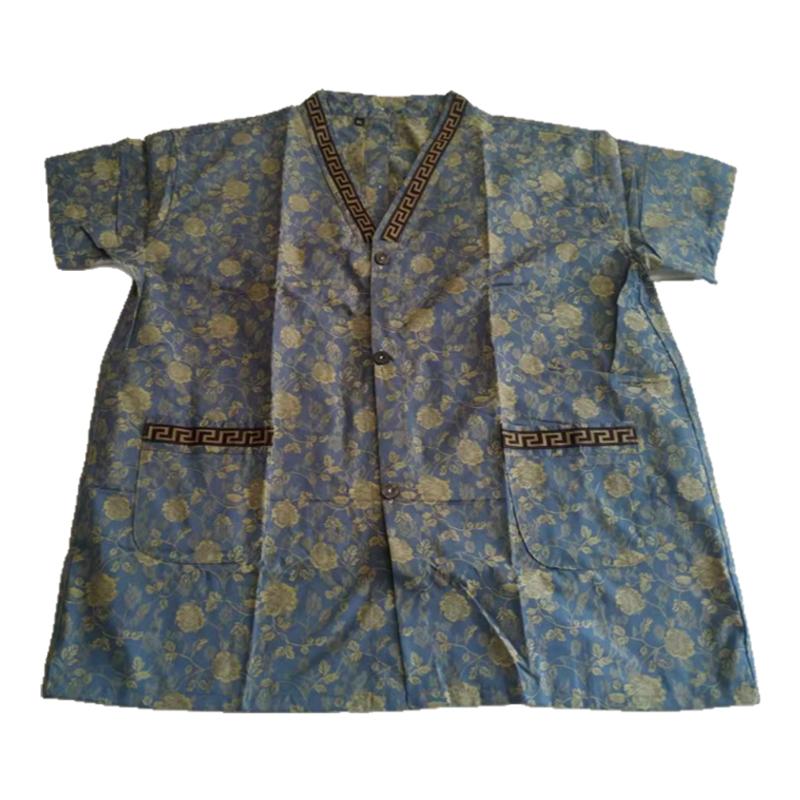 艾灸服前后开系扣合衣男全棉针灸理疗服女情侣按摩足疗服大码拔罐
