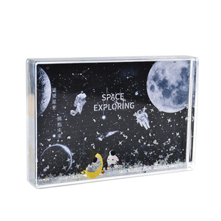 创意圣诞节生日礼物6寸太空宇航员流沙相框梦幻浪漫治愈系小摆件