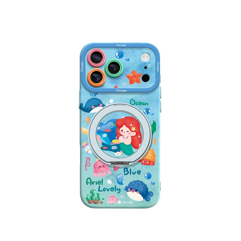 奇幻海洋适用iPhone17Promax手机壳新款苹果16Pro磁吸带支架套Bo5液态硅胶支点ip15高级感14可爱13pm全包女