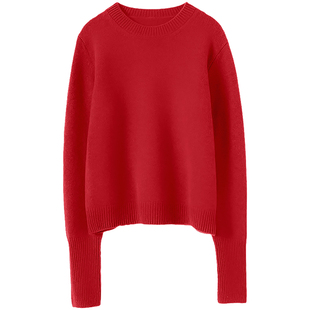 花漾年华！加厚山羊绒衫100纯羊绒女圆领套头针织毛衣秋冬季新款